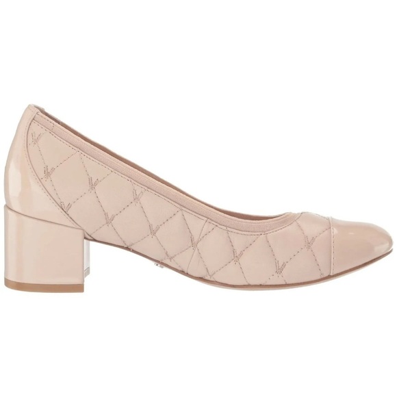 Vionic Tan Quilted Block Heel Ruby Pumps - Picture 13 of 14
